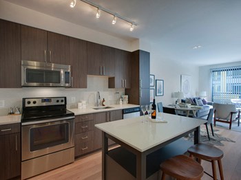 Kitchen islands at Fenwick Apartments in Silver Spring, MD